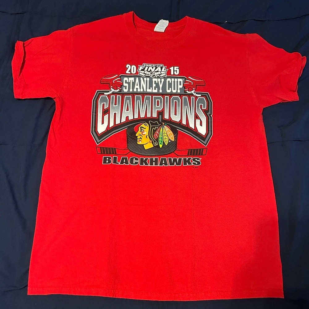 Blackhawks Red Stanley Cup Champions T-Shirt